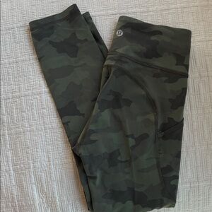 lululemon athletica Camo Leggings - Green and grey